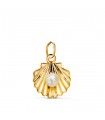 Pendentif coquille avec perle 14mm Or 750