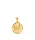 Madonna Maria, klassische Medaille aus 750er Gelbgold mit mattem Finish und Relief – Taufanhänger 14 mm