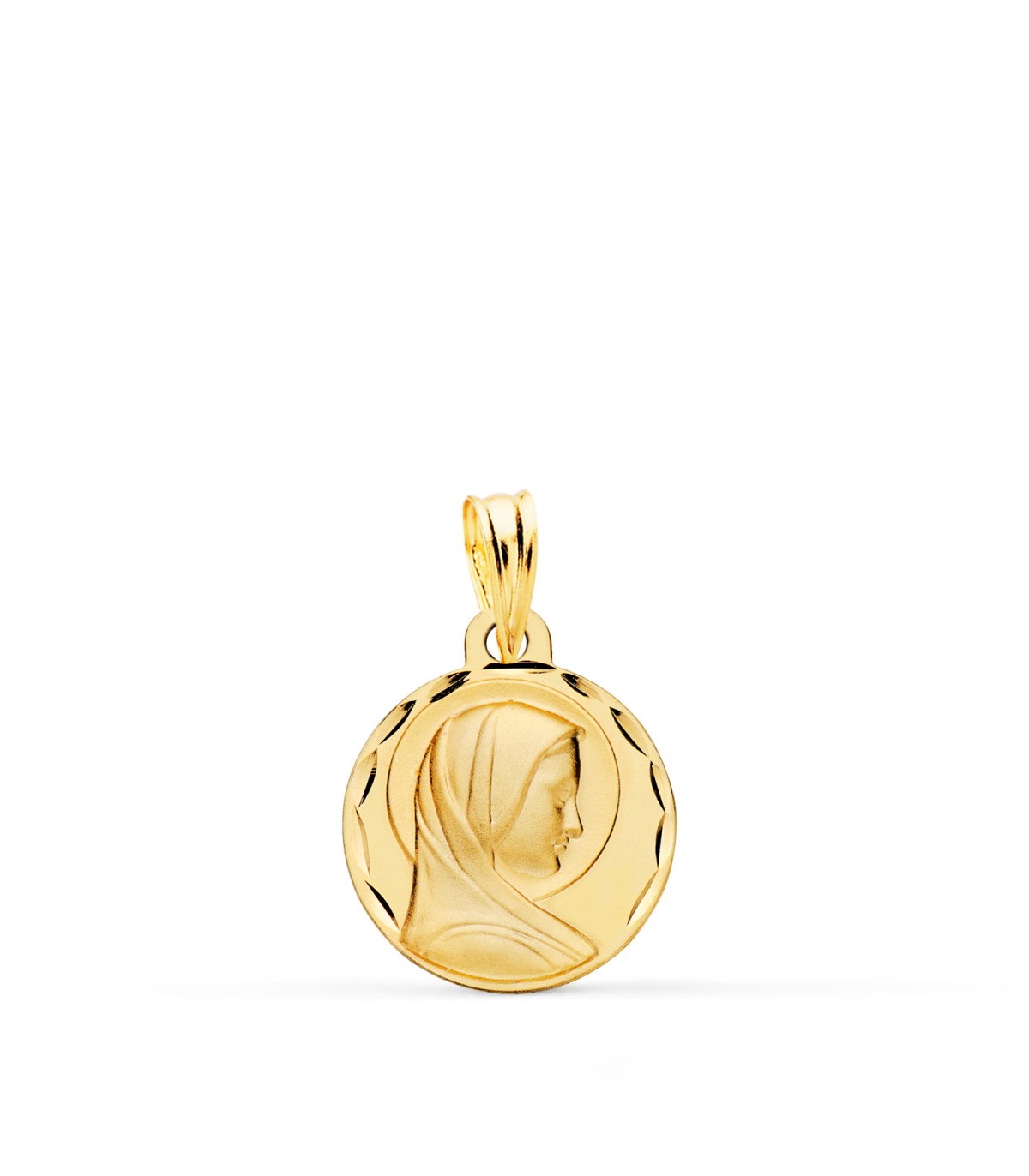 Médaille Vierge Marie Or 9K 14mm, médailles baptême, naissance et communion.