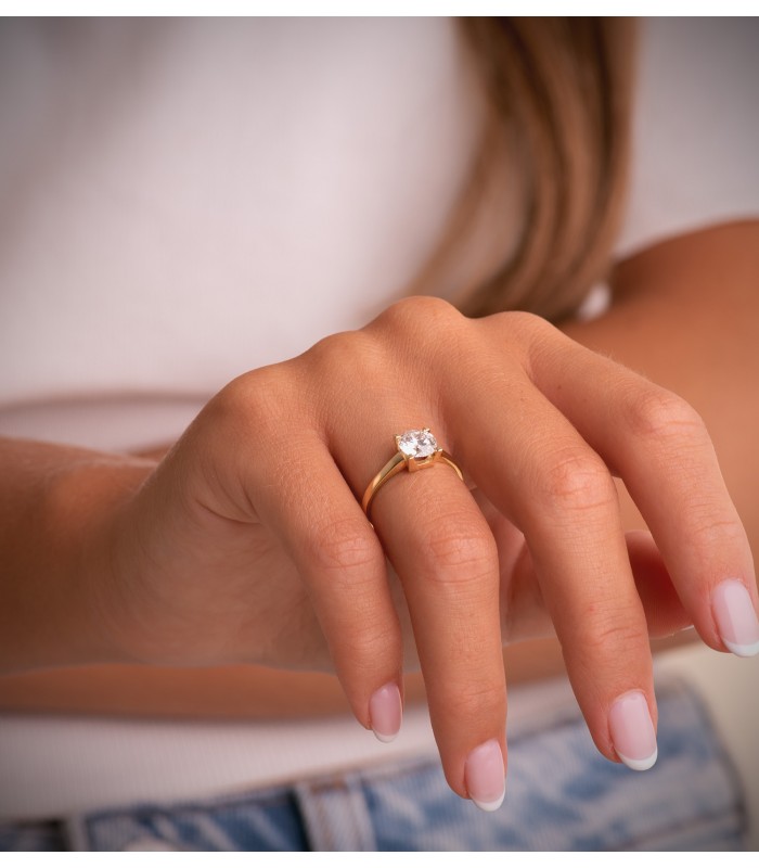 Bague Diamant 1 carat, Solitaire en or jaune 18K New York | Bagues de fiançailles