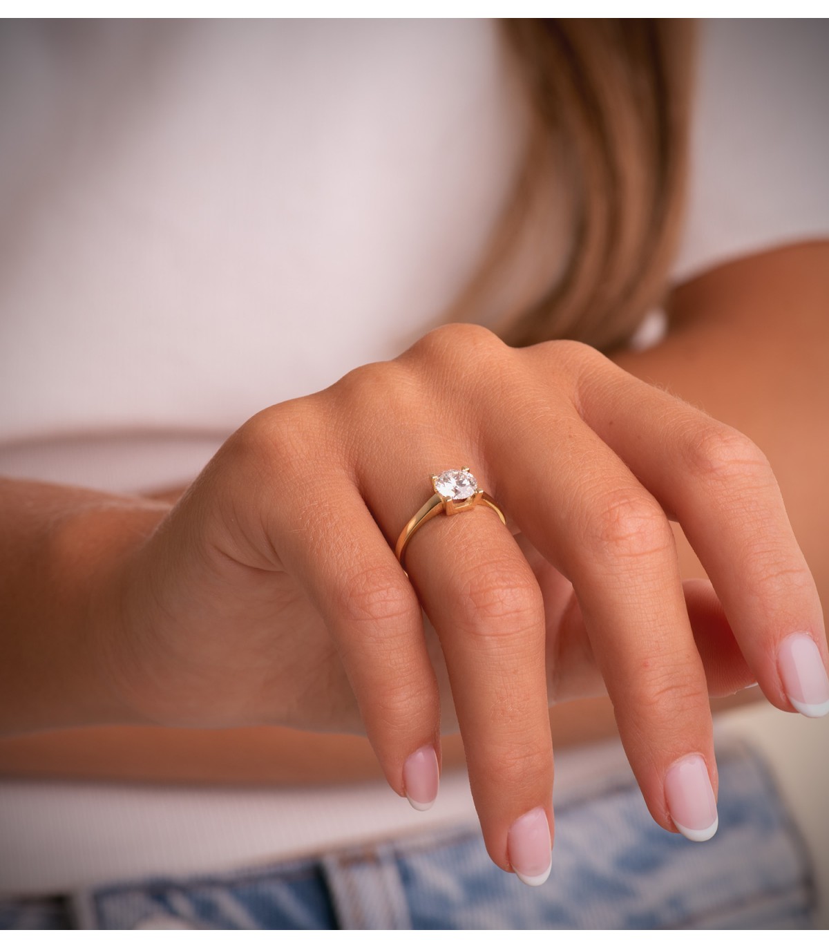 Bague Diamant 1 carat, Solitaire en or jaune 18K New York | Bagues de fiançailles