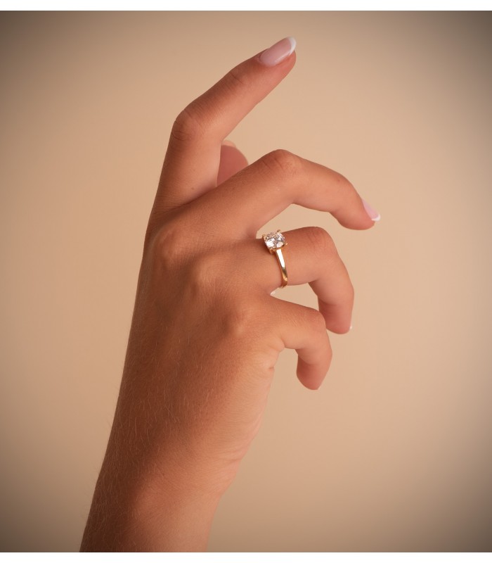 Anello con diamante 1 carato - Solitario in oro giallo 18 kt New York | Anelli di fidanzamento