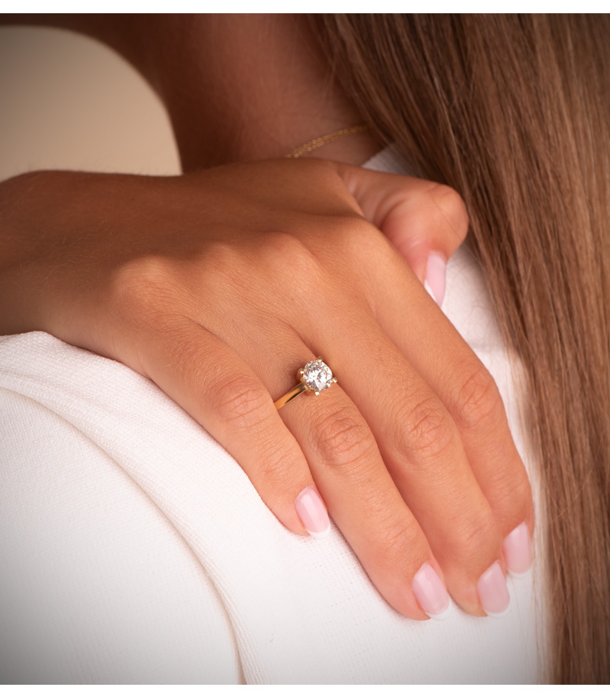 Anello con diamante 1 carato - Solitario in oro giallo 18 kt New York | Anelli di fidanzamento
