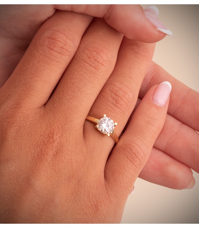 Diamant Ring 1 Karat, Solitär-Ring New York aus 18K Gold | Verlobungsringe, online kaufen