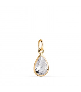 Colgante Clementine con circonita de gota | Colgantes de oro con piedras para mujer