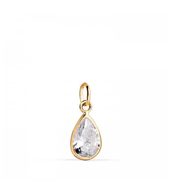 Ciondolo donna Clementine con zircone a goccia. Ciondoli oro 18 carati 750.