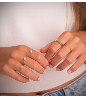 Anello di fidanzamento in oro, modello incrociato, solitario Noura 18 kt | Anelli proposta da donna