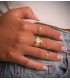 Anillo de oro Ancla 18 Kilates circonitas para mujer con diseño de cadena eslabones ancla, ancho de 4 mm