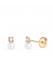 Orecchini Perla Alma oro giallo 18Kt 6mm