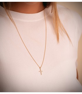 Cadena Oro amarillo 18K, medidas 60cm 1mm, modelo Forzada - Cadenita para hombre o mujer.