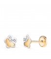 Clous d'oreilles Jaima or bicolore 14K fleurs