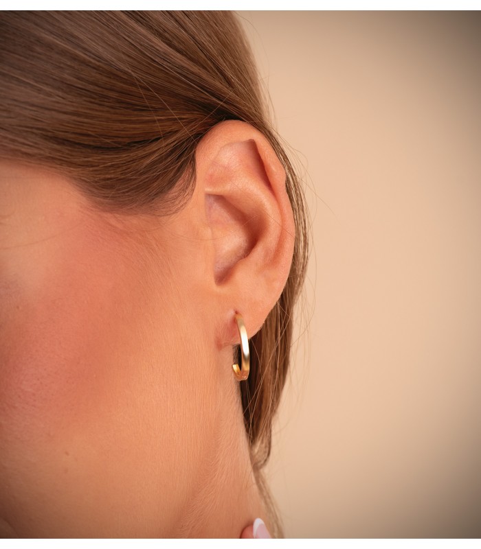 Flache Creolen Gold 750 20 mm - Ohrringe Milena | Schmuck für Damen