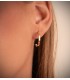 Orecchini semicerchio canna quadrata oro 18 kt, 20 mm - Milena | Gioielli da donna
