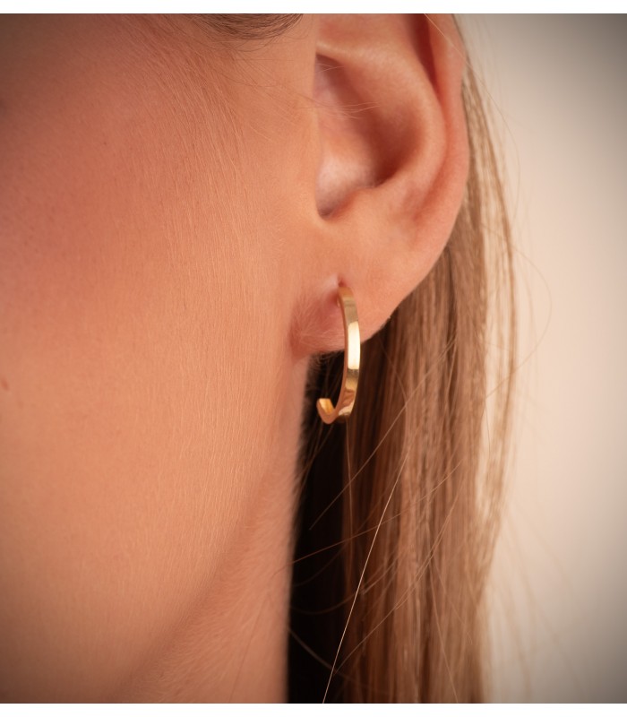 Flache Creolen Gold 750 20 mm - Ohrringe Milena | Schmuck für Damen