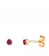 Orecchini punto luce oro 585‰ (14kt), con zirconi rossi 3 mm, Modello Noly