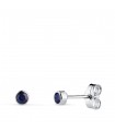 Clous d'oreilles Noly Bleu 3mm Or blanc 585