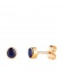 Boucles d'oreilles solitaire or 14 carats (585/1000) - Puces d'oreilles Zircones bleues 4 mm Noly
