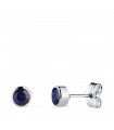 Pendientes Noly Azul 4mm Oro blanco 14 Kts