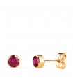 Clous d'oreilles Noly Rouge 4mm Or jaune 585