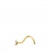 Piercing naso oro 18kt Punto luce 3mm | Stud curvo con pietre brillante
