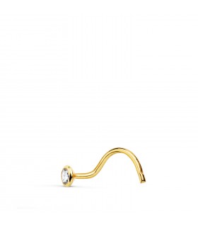Piercing Nez Or 750 avec zircones, pierres / Oxyde de zirconium 3mm