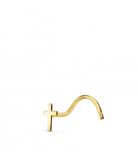 Nasenpiercing 18K Gold mit Kreuz  5 mm | Stud 22434