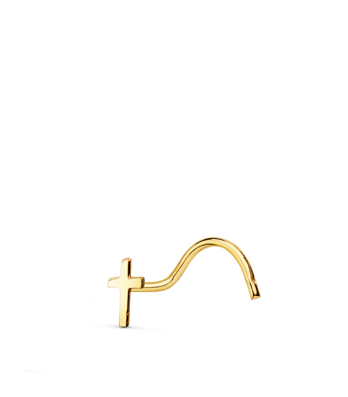 Piercing naso oro 18kt Croce 5 mm | Stud curvo