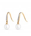 Boucles d'oreilles perles Ashley 2 Ors 18K