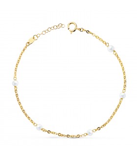 Bracelet en or « Mini Pearls » 18 carats, 19 cm - bracelets pour femmes ou fillettes.