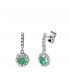 Boucles d'oreilles rosette avec émeraude 0,50 ct. en or blanc 750 | Collection Mariage et Femme