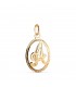 Pendentif avec lettre entourée et facettée - Initiale A en or jaune 750, 18 mm