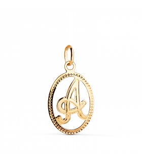 Buchstaben-Anhänger „A“ aus 750er Gelbgold: diamantierte Optik, 18 mm | Online kaufen
