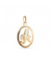 Pendentif Facetté Lettre A Or Jaune 18 K 18mm