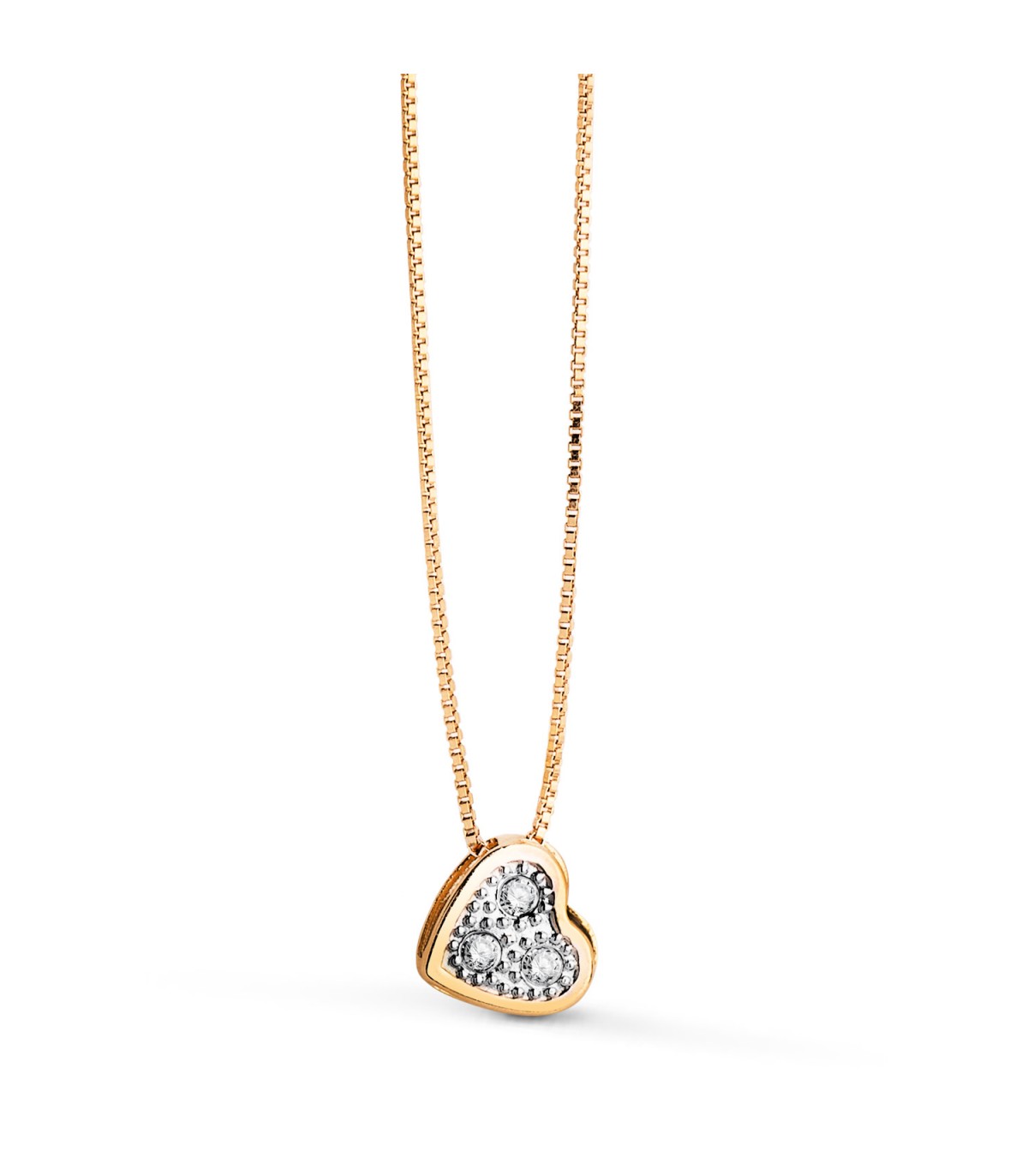 Gargantilla con corazón circonitas Annalisa oro amarillo 18K 42 cm - joyería mujer