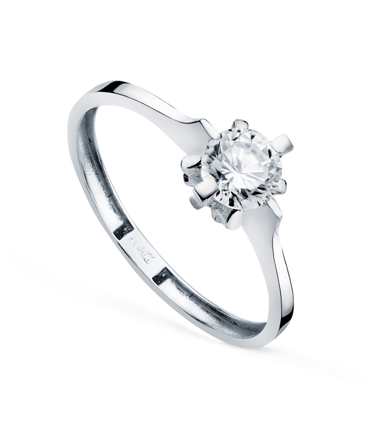 Valzer solitario donna oro bianco 18kt Vals