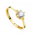 Solitario donna oro giallo 18Kt Vals