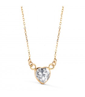 Collana da donna con piccolo ciondolo a forma di cuore - Artemisa 42cm, oro giallo 750