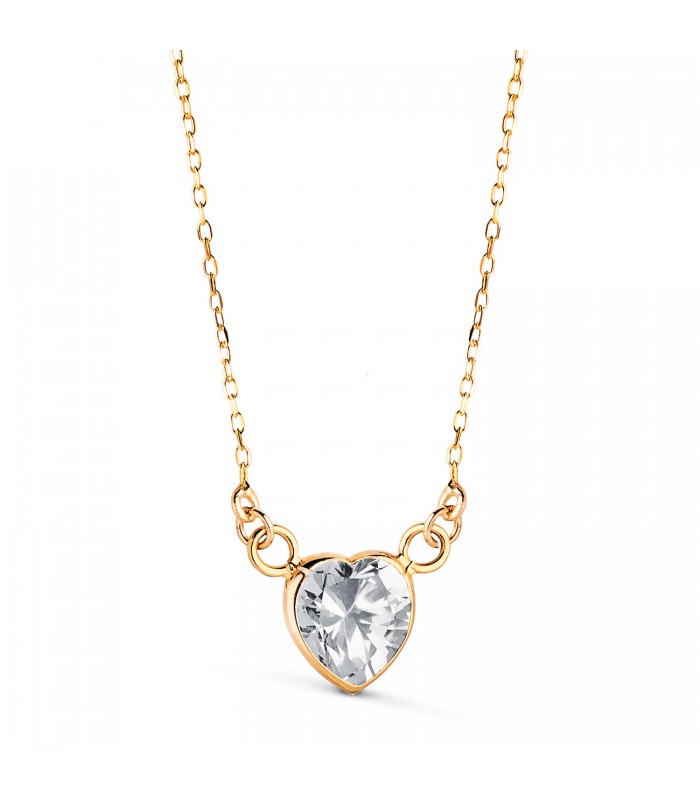 Collar para mujer compuesto por colgante en forma de corazón con circonita | Gargantilla Artemisa