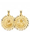 Scapolare contornato Sacro Cuore e M. Carmelo 18K 30mm