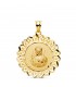 Escapulario Virgen Carmen y Corazón Jesús Medalla Oro amarillo 18k Cerco 30 mm