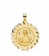 Escapulario Virgen Carmen y Corazón Jesús Medalla Oro amarillo 18k Cerco 30 mm