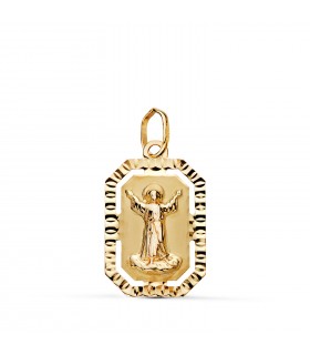 Religiöse Anhänger mit Jesus 14K, 20 mm | Taufmedaille 585er Gelbgold 14K5406