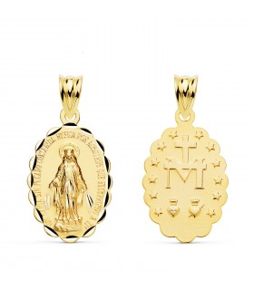 Medaglia Madonna Miracolosa 9 Kt 21mm