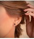 Pendientes chatón oro blanco 14 kilates/ 585 - Pendientes con circonitas azules 4 mm Noly