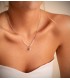 Cadenita plana de oro blanco de 750, de 1,2 mm y 45 cm de largo, ideal como collar o gargantilla para mujer.