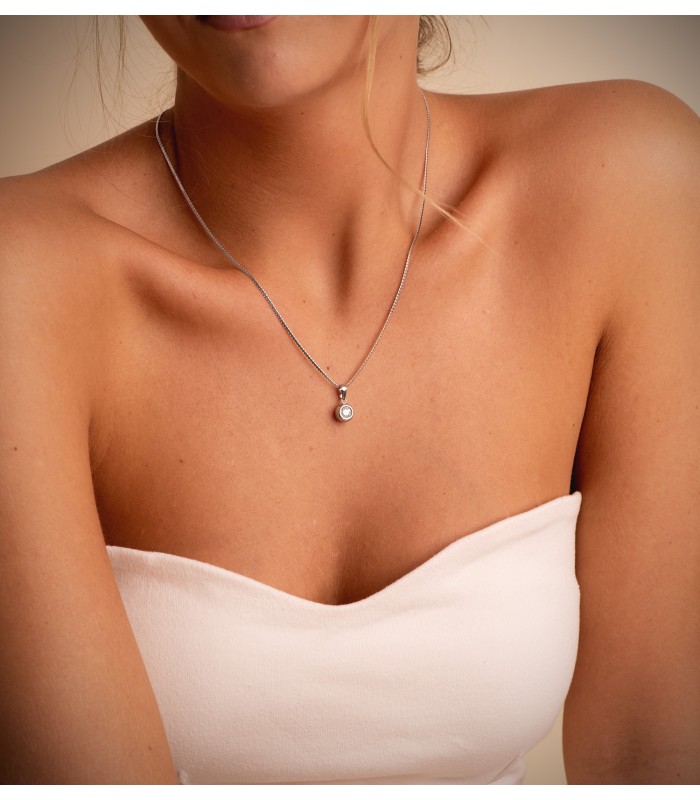 Diamant-Anhänger aus 750 Weißgold | Halskette Delicia 0.325 ct – eleganter Schmuck für Damen