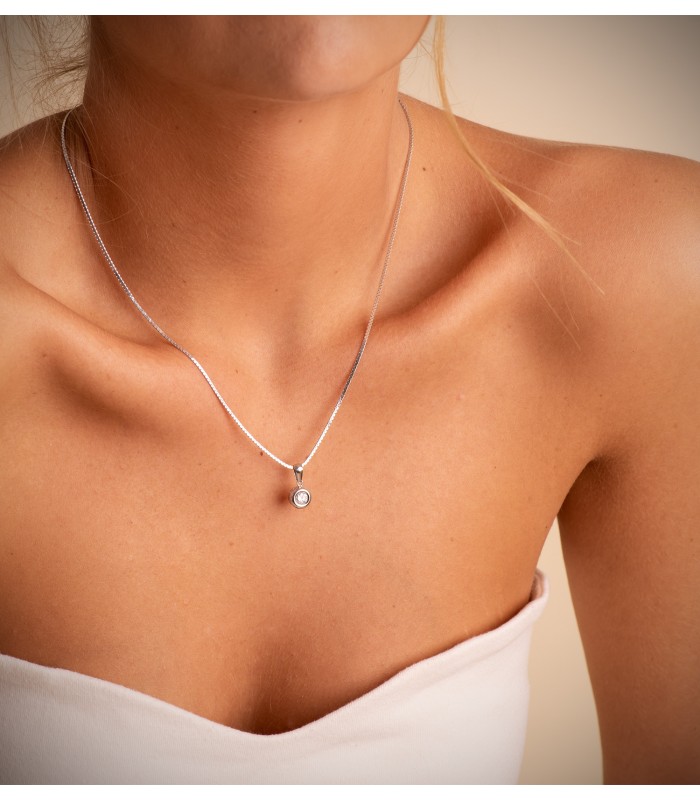 Diamant-Anhänger aus 750 Weißgold | Halskette Delicia 0.325 ct – eleganter Schmuck für Damen