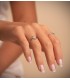 Ring mit Zirkonia, 4 Krappen – Solitärring DAVINZE 750 Weißgold, ideal als Verlobungsring