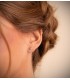 Boucles d'oreilles en diamant et or blanc 18 carats pour femme, puces d'oreilles Eirlys 0,400 ct