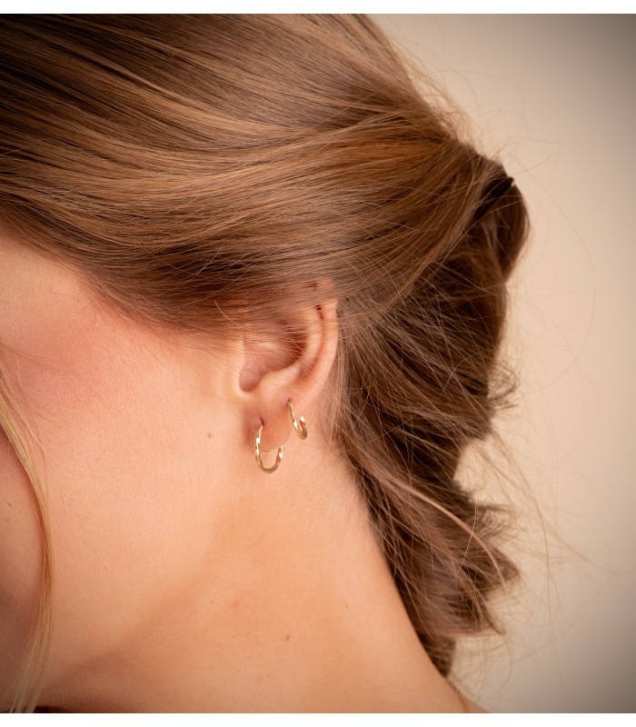 Aros Trenzados Oro Amarillo 18 K 16 MM